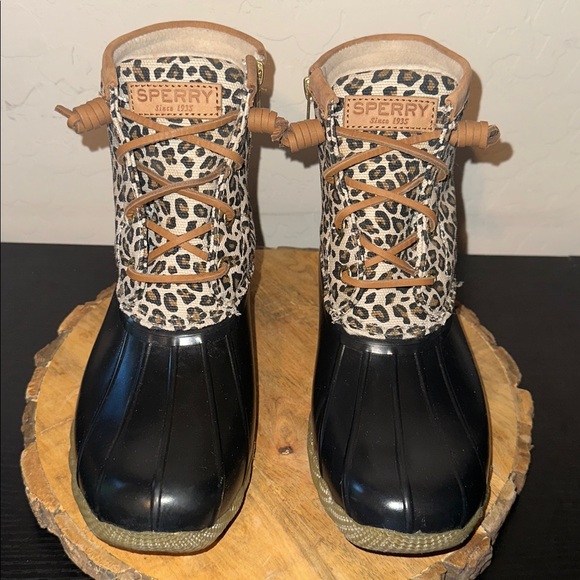 Sperry *NWOB* Women's Saltwater Animal Print All-Weather Boots - Picture 3 of 13